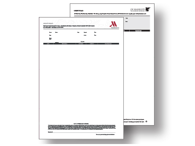 Folio Checkout Form | professionally printed by The New Beaver Press