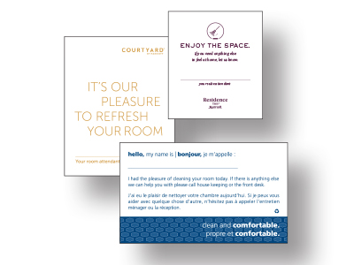 Room Attendant Card | professionally printed by The New Beaver Press